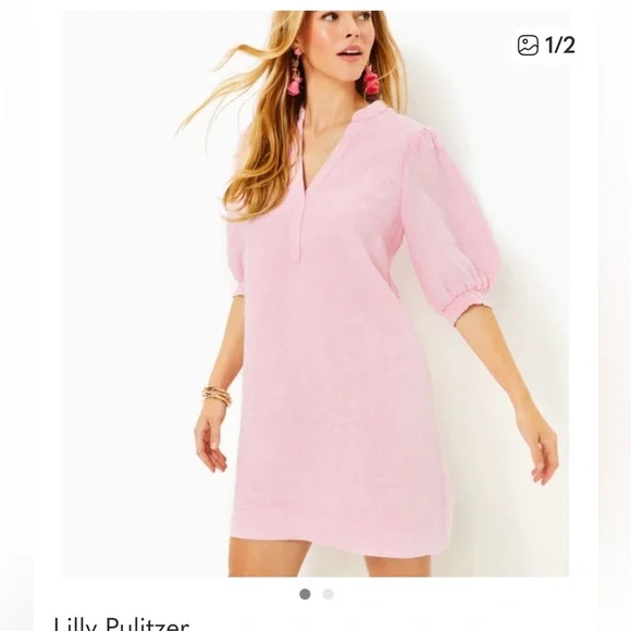 Lilly Pulitzer Mialeigh Dress Light Pink 00 - Picture 1 of 3